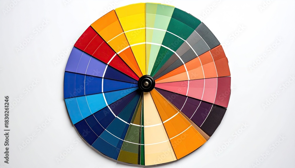Fototapeta premium Circular color wheel, showing various paint swatches