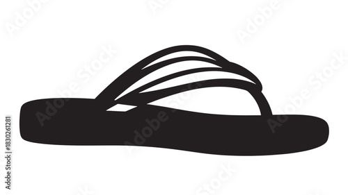 Effortless summer style with these sleek black flip flops, a perfect symbol of relaxation and carefree days, offering comfort and a minimalist aesthetic for your vacation vibes