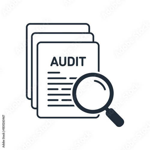 Audit Documents with Magnifying Glass Icon - Financial Review & Investigation