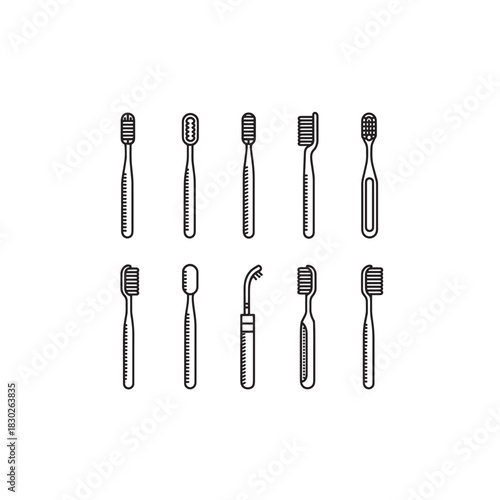 Dental Health Toothbrush line art for brighter healthy smiles