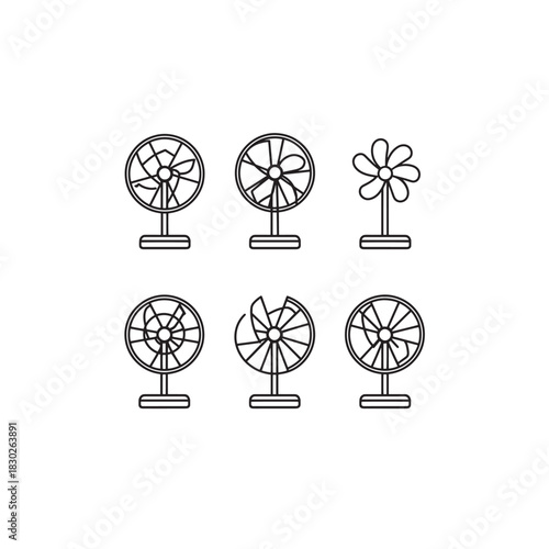 Desk Fan line art portable convenient energy saver