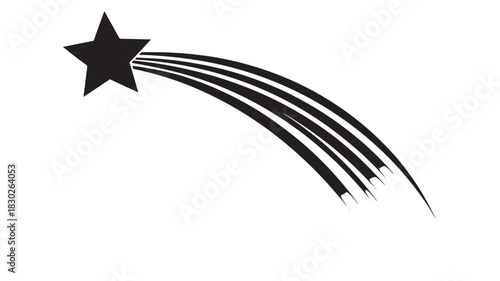 Modern shooting star illustration for innovative design projects and inspiring celestial concepts, great for technology, space and dreamy themes, bringing a touch of magic now