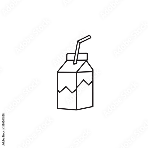 Juice box line art summer fun vibes