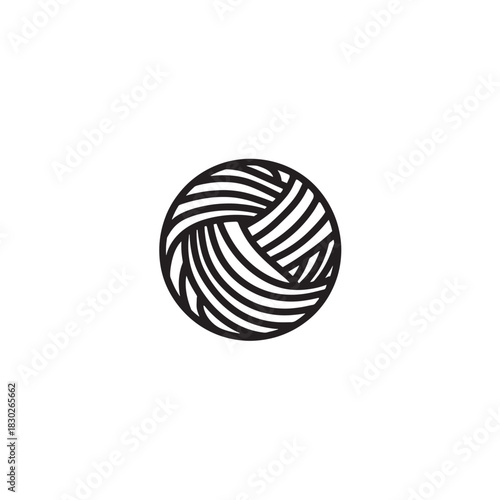 Natural wool line art handcrafted organic fiber design