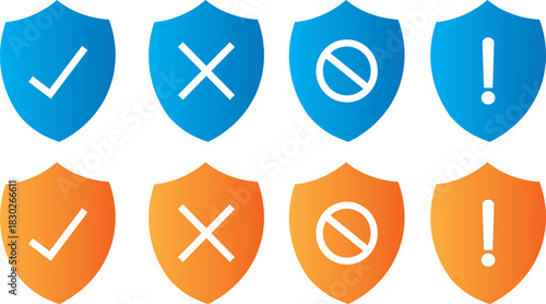 Shield with check mark icon vector, security symbols collection, protection badges,Thin line icons with editable stroke, Privacy protection, data safety, secure access, web security symbols,

