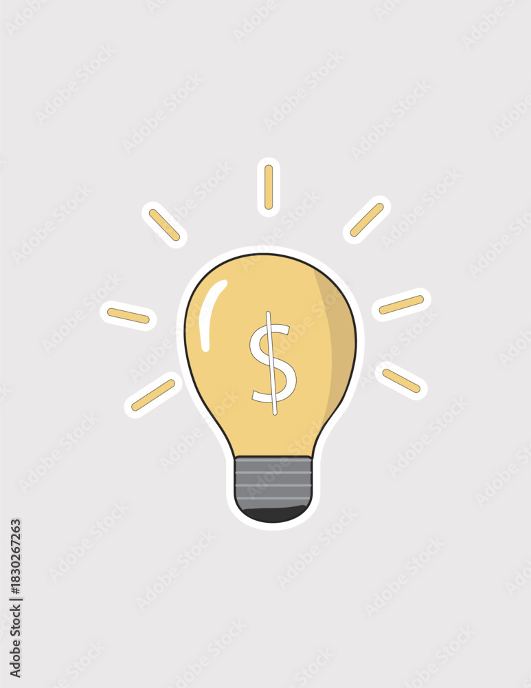 Fototapeta premium Idea Lightbulb: Great for innovation, creative solutions, business strategy, or financial insight graphics