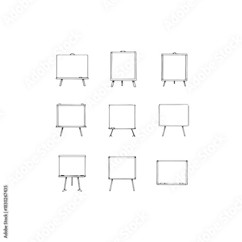 whiteboard line art minimalist office drawing concept