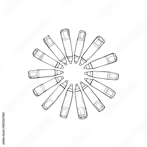 Whiteboard marker line art creative drawing tool