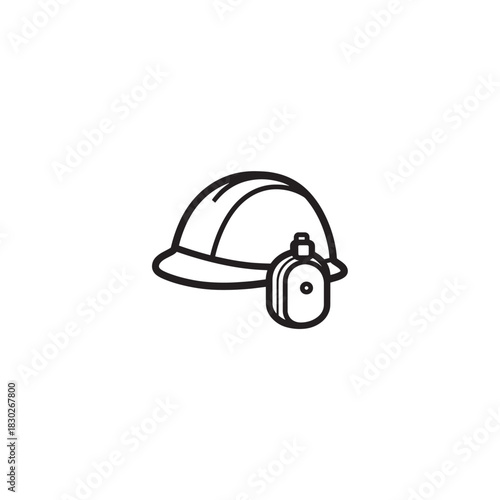 safety gear hard hat line art construction site essentials