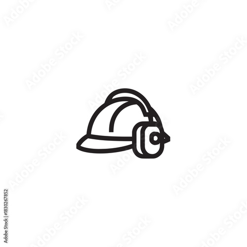 safety gear hard hat line art industrial safety equipment