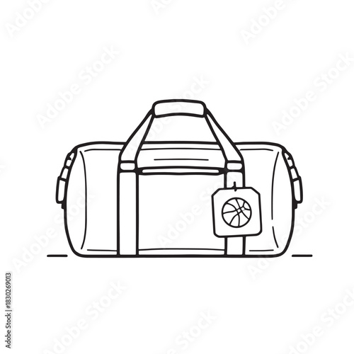 Sports bag line art showing sleek design and dynamic style