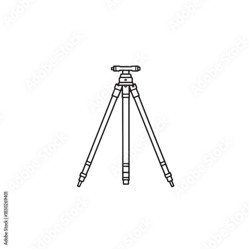 Surveying tripod line art professional survey equipment