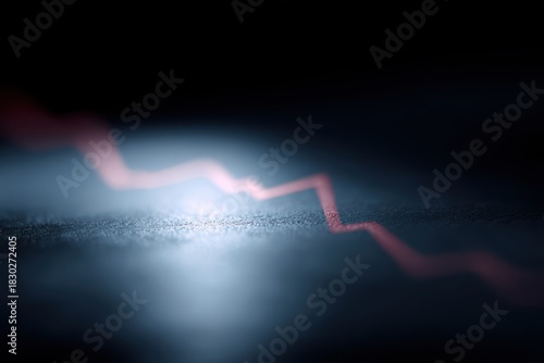 financial chart with downward trend, crisis concept, dramatic lighting