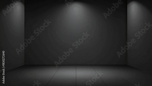 Realistic Dark Matte Mockup Template with Central Copy Space and Elegant Lighting for Professional Advertising Design Presentations