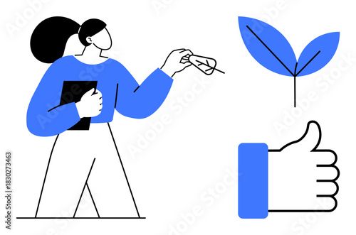 Sustainability concept. Sustainability symbols promoting green practices and eco-friendly lifestyle. Sustainability encouraging environmental awareness and positive eco-choices. For education