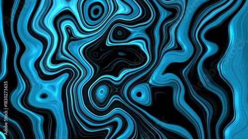 4K Blue Liquid Abstract Marble Flow Background