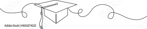 Continuous line drawing of a gift box with a bow on a clean Vector