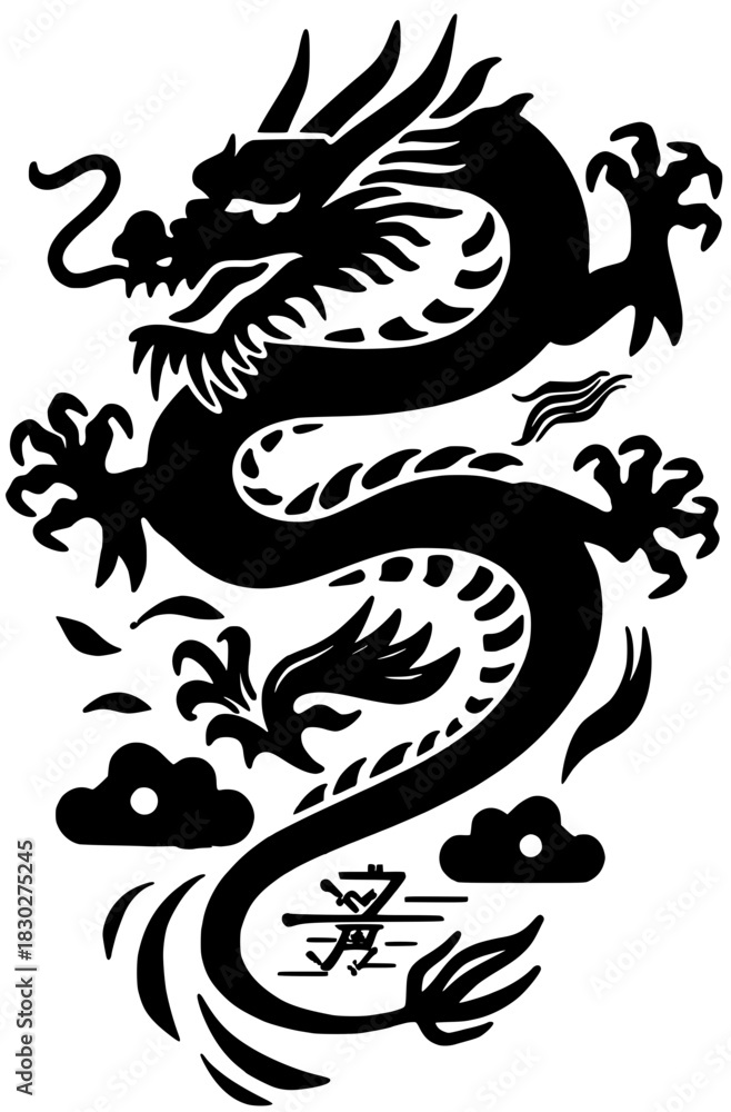 Fototapeta premium black dragon tattoo