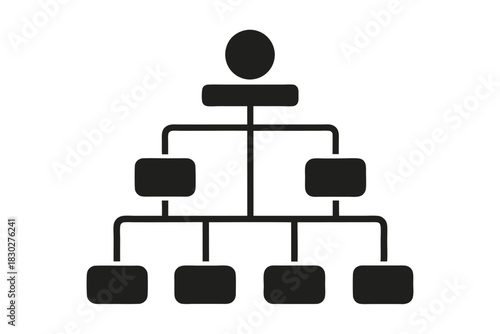 Hierarchy diagram icon silhouette on white background