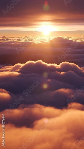 Hyperlapse of Clouds with Golden Hour Sunbeams