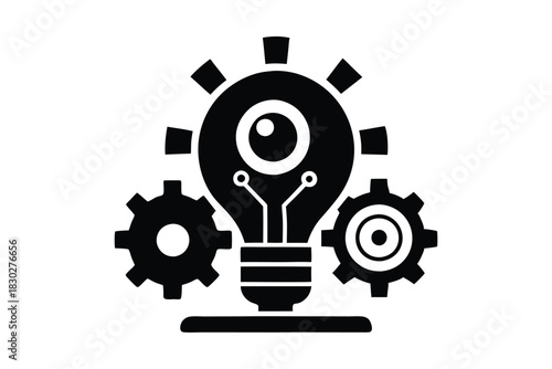 innovation icon silhouette vector illustration on white background