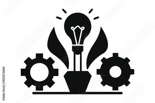 innovation icon silhouette vector illustration on white background