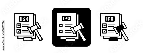 Regulations  Solid color and black line drawing vector illustration set