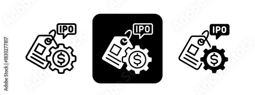 Pricing  Solid color and black line drawing vector illustration set