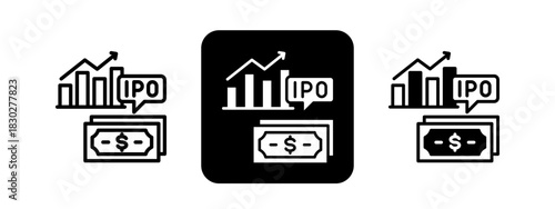 Equity  Solid color and black line drawing vector illustration set