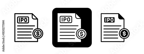 Prospectus  Solid color and black line drawing vector illustration set