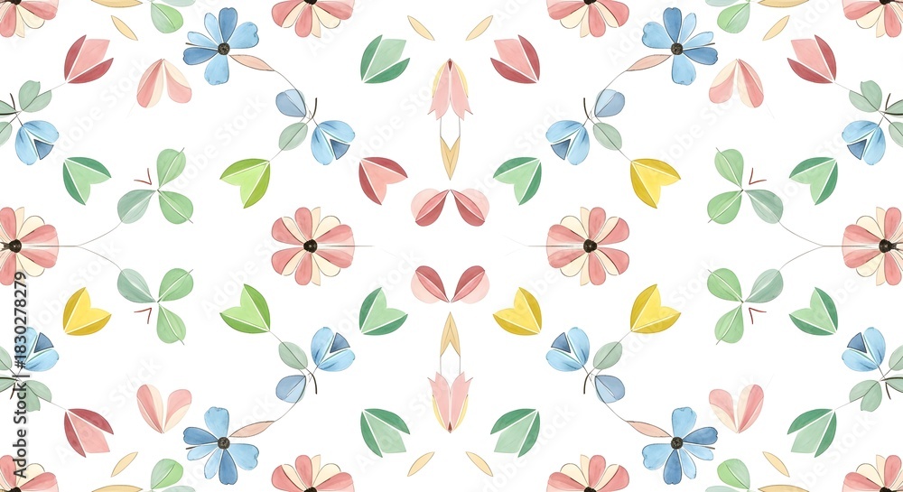 Fototapeta premium Modern Geometric Floral Pattern Background