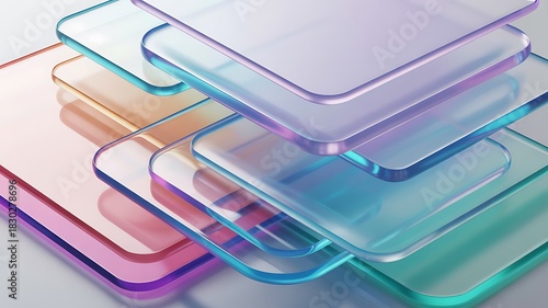 Abstract glass shapes background design for modern technology and creative presentation concept art