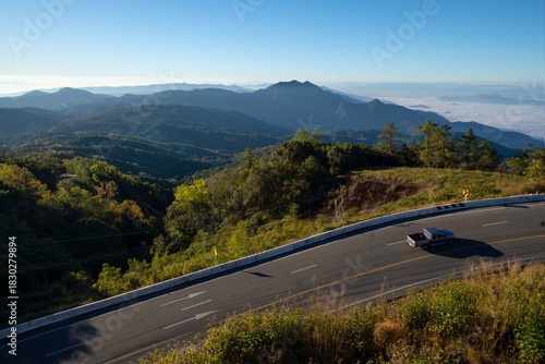 Εκτύπωση καμβά Beautiful landscape of Doi Inthanon national park in the morning at Mae Jam, Chiang Mai, Thailand