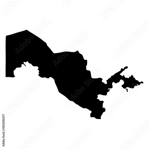 Uzbekistan Map Silhouette