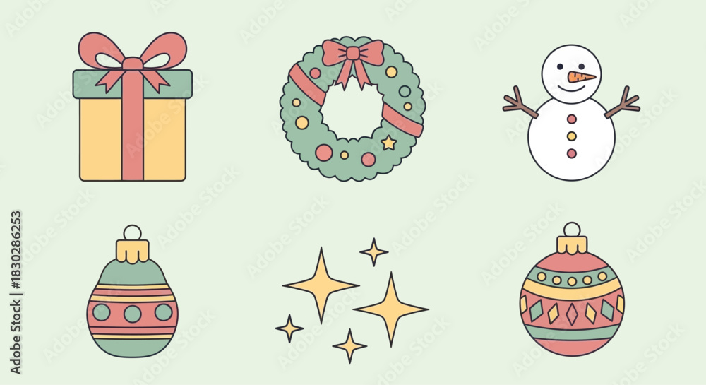 Fototapeta premium Trending Christmas Illustration