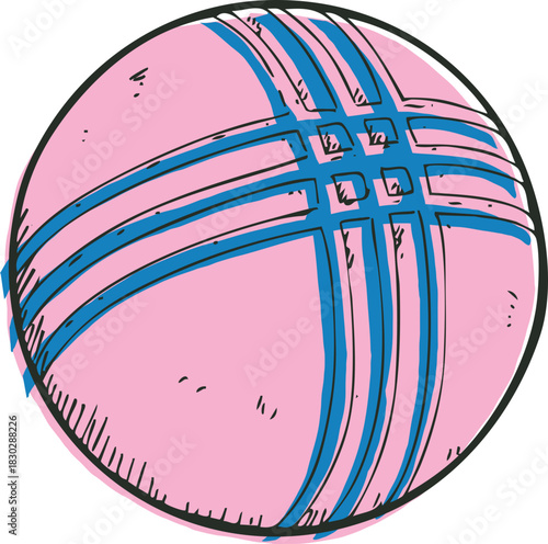 bocce ball sports item hand drawn illustration