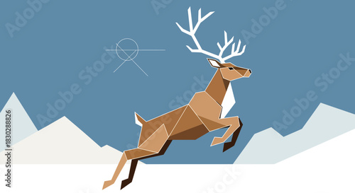 reindeer with christmas gift