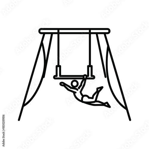 Acrobat Hanging on Horizontal Bar Icon