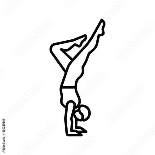 Handstand Yoga Pose Outline Icon