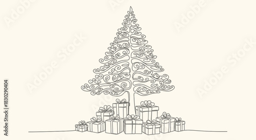 Christmas tree gifts presents holiday celebration winter season festive season joy