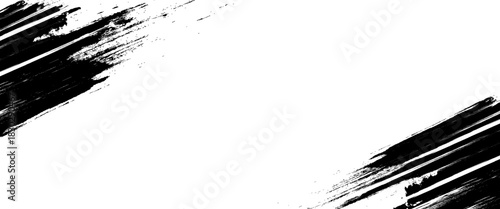 Vector black and white with grunge style, Abstract black and white brush strokes on a canvas with Black ink texture