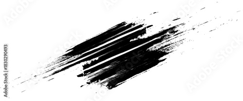 Vector black and white with grunge style, Abstract black and white brush strokes on a canvas with Black ink texture
