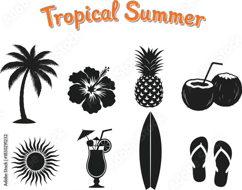 Get ready for stunning summer vacation vibes with tropical silhouettes and sunshine elements here.