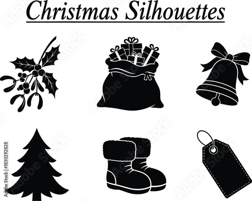 Festive Christmas silhouettes Bring holiday cheer for your seasonal designs and creative projects.