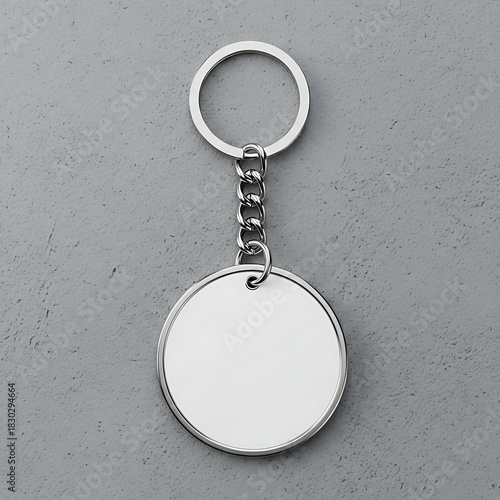 Blank Metallic Keychain with Round Surface Perfect for Customization and Design