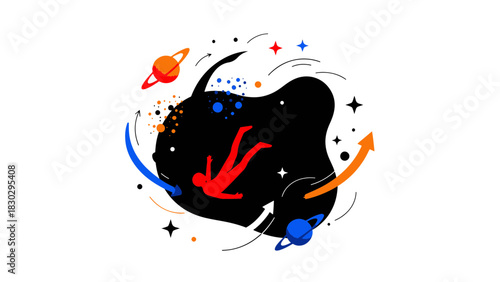 Exploration of the Unknown Dynamic Flat Design of a Figure Drawn into a Cosmic Phenomenon