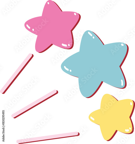 cute hand drawing cartoon stars 