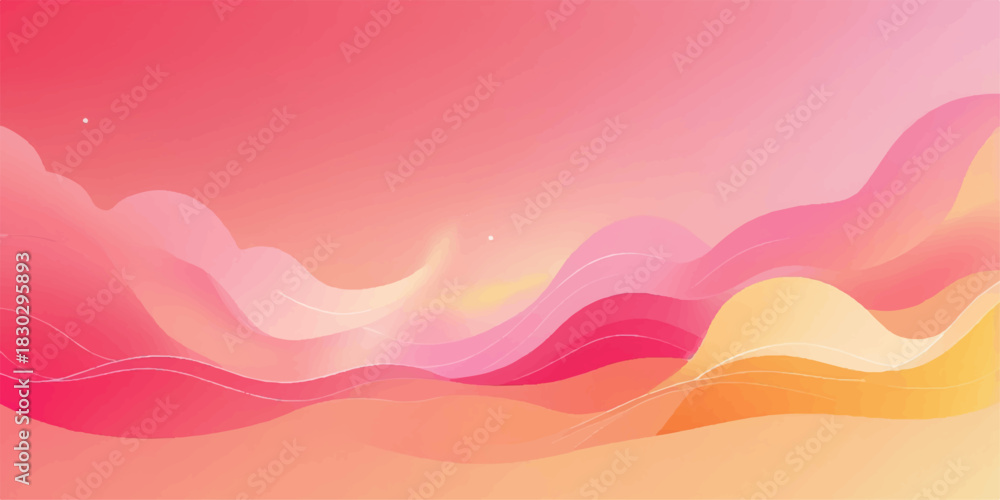 Fototapeta premium Abstract colorful wave vector illustration design with light orange and blue summer sky pattern
