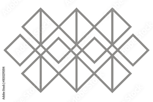 Geometric arrangement of overlapping diamond shapes