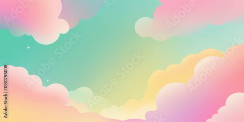 Pink clouds at sunrise on a blue sky with sunlight and a cloudscape of nature
